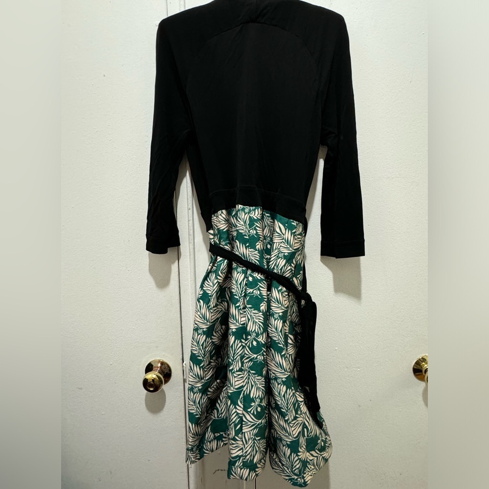 DVF Diane Von Furstenberg Jewel Wrap Dress SIZE:12 Arcadia Pine Black Green - Picture 4 of 8